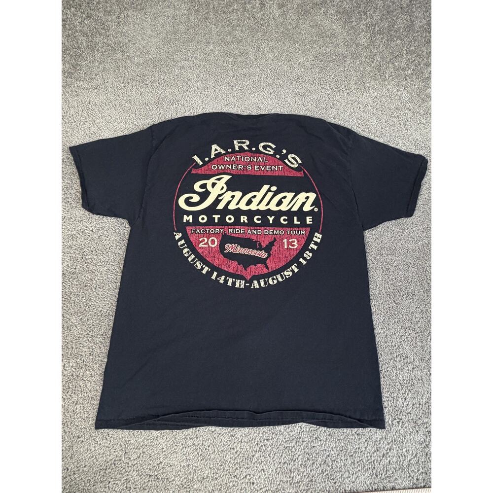 Indian Motorcycle Shirt Mens L Black IARGS National Owners Event 2013 Crew Neck